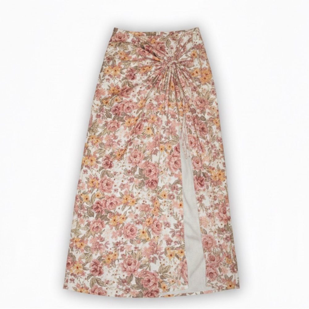Floral Maxi Skirt with Side Slit